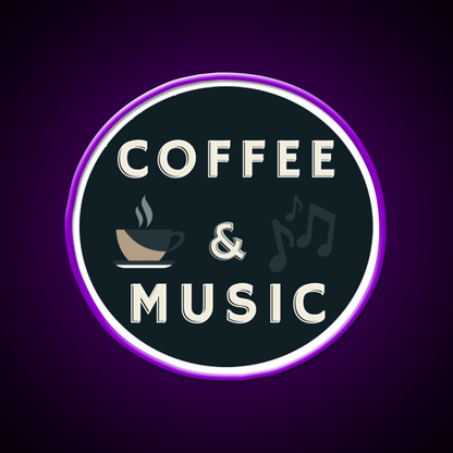 Coffee And Music Cafe Led Neon Sign Espresso Bar Arts Rgb Color