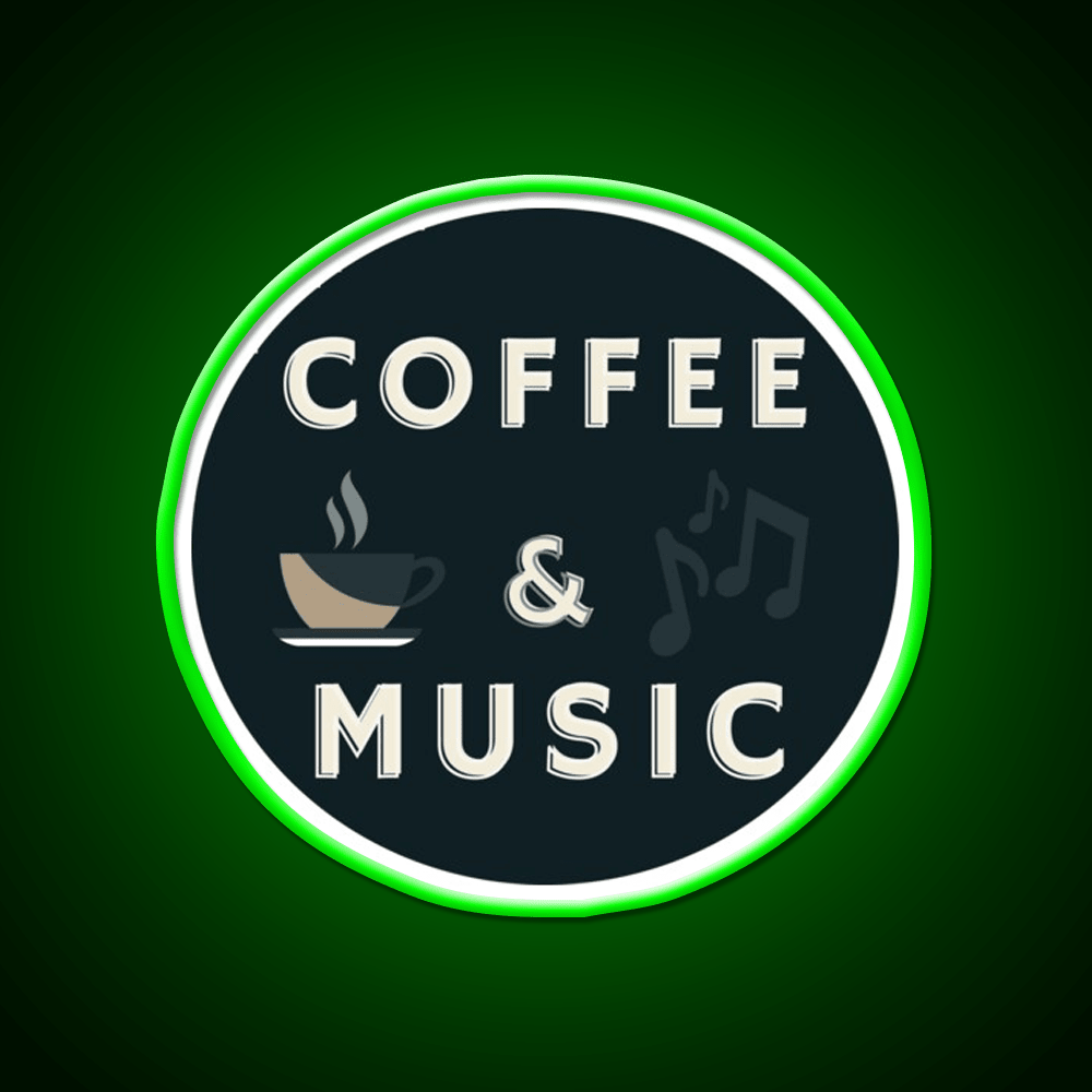 Coffee And Music Cafe Led Neon Sign Espresso Bar Arts Rgb Color - Shineneon