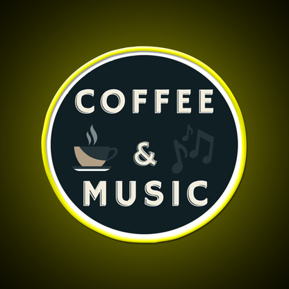 Coffee And Music Cafe Led Neon Sign Espresso Bar Arts Rgb Color