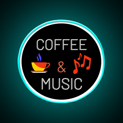 Coffee And Music Colourful Cafe Led Neon Sign Espresso Bar Arts Rgb Color