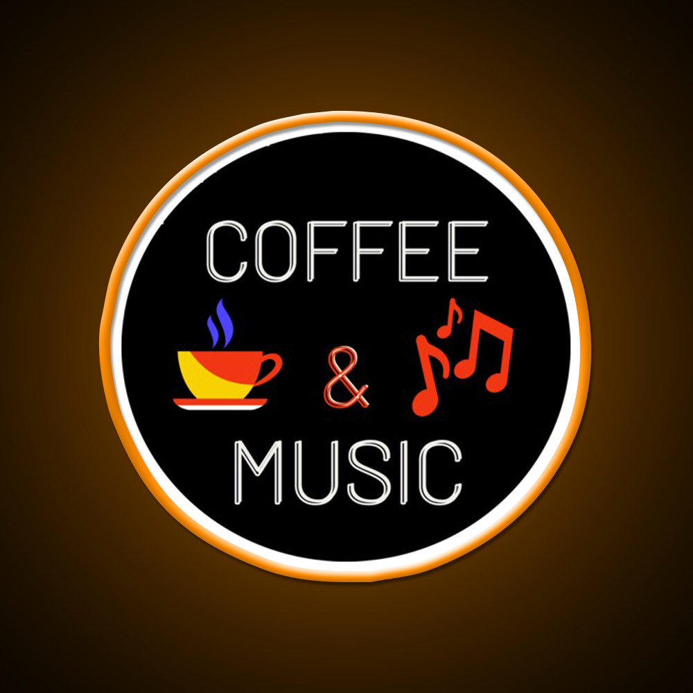 Coffee And Music Colourful Cafe Led Neon Sign Espresso Bar Arts Rgb Color