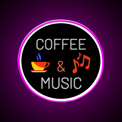 Coffee And Music Colourful Cafe Led Neon Sign Espresso Bar Arts Rgb Color