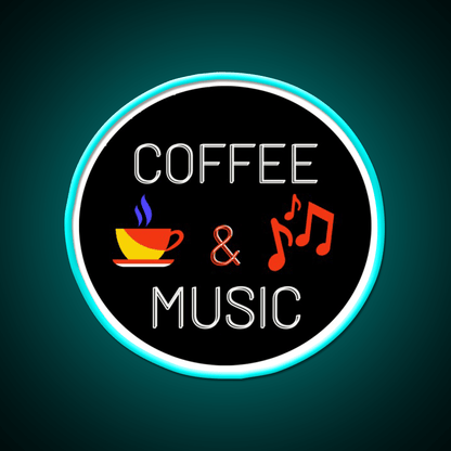 Coffee And Music Colourful Cafe Led Neon Sign Espresso Bar Arts Rgb Color - Shineneon