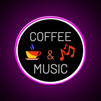 Coffee And Music Colourful Cafe Led Neon Sign Espresso Bar Arts Rgb Color - Shineneon