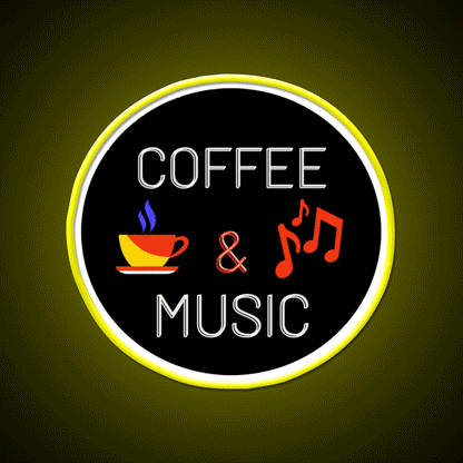 Coffee And Music Colourful Cafe Led Neon Sign Espresso Bar Arts Rgb Color