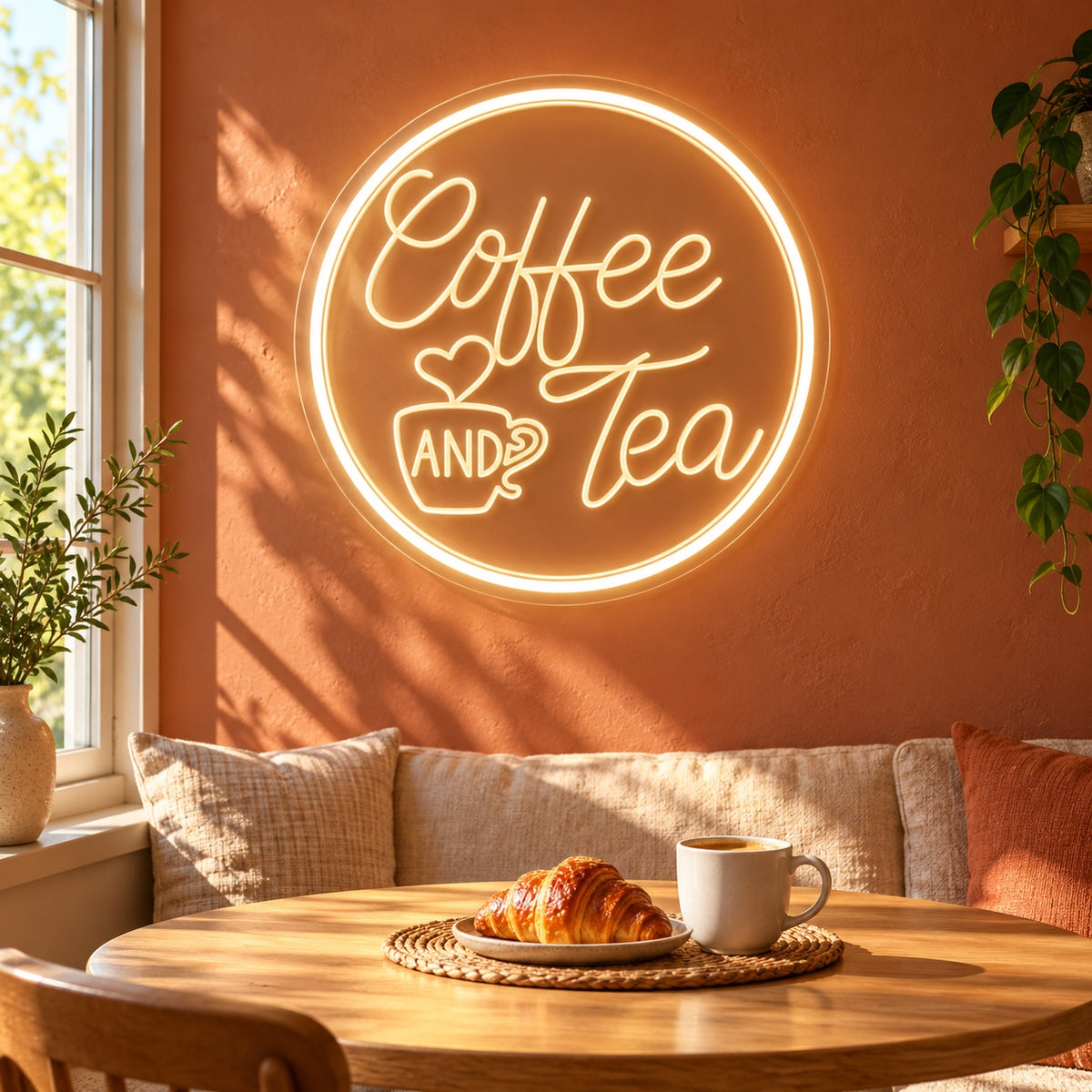 Coffee And Tea LED Neon Sign - lifestyle view