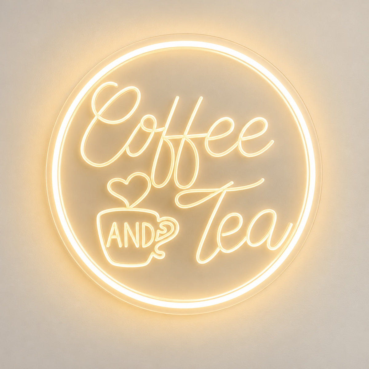 Coffee And Tea LED Neon Sign - natural light view