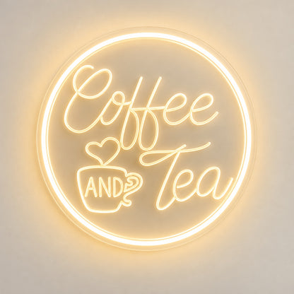 Coffee And Tea LED Neon Sign - natural light view