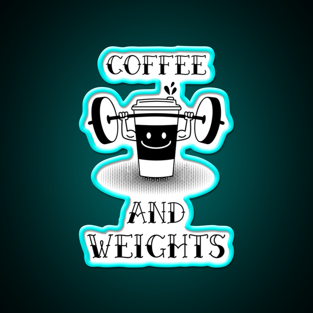 Coffee And Weights Gym Fitness Led Neon Sign Rgb Color
