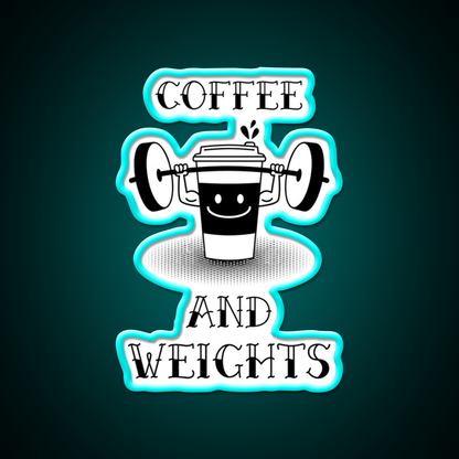 Coffee And Weights Gym Fitness Led Neon Sign Rgb Color