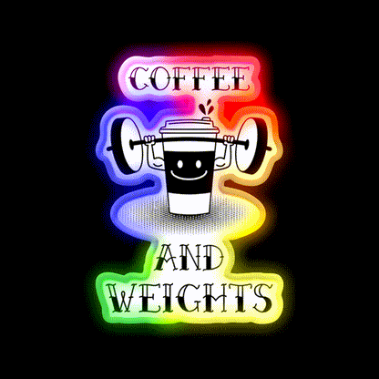 Coffee And Weights Gym Fitness Led Neon Sign Rgb Color