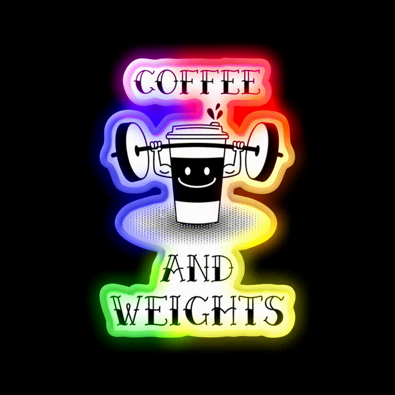 Coffee And Weights Gym Fitness Led Neon Sign Rgb Color