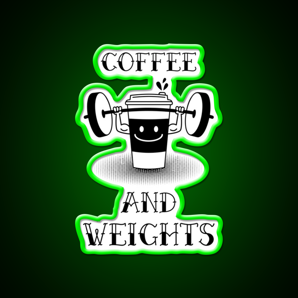 Coffee And Weights Gym Fitness Led Neon Sign Rgb Color