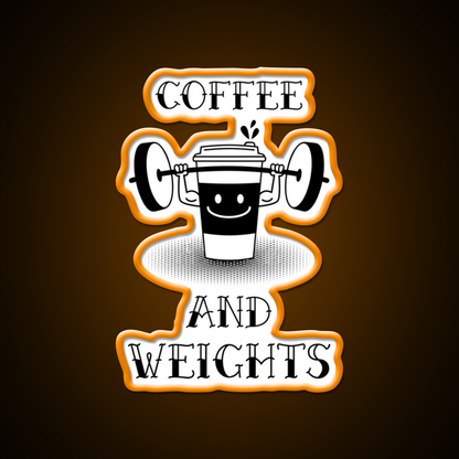 Coffee And Weights Gym Fitness Led Neon Sign Rgb Color