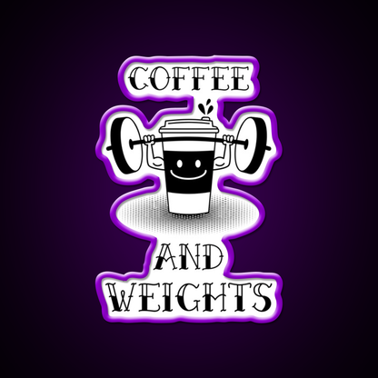 Coffee And Weights Gym Fitness Led Neon Sign Rgb Color