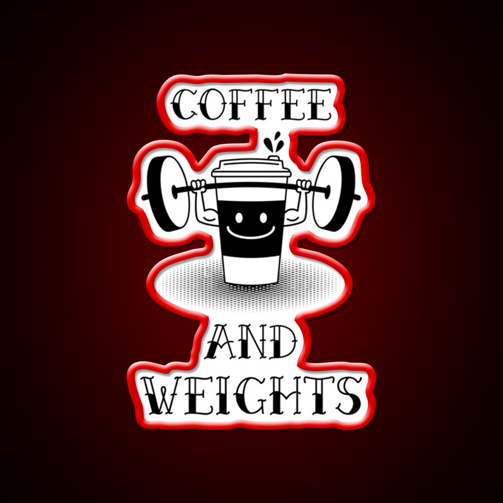Coffee And Weights Gym Fitness Led Neon Sign Rgb Color