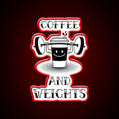 Coffee And Weights Gym Fitness Led Neon Sign Rgb Color