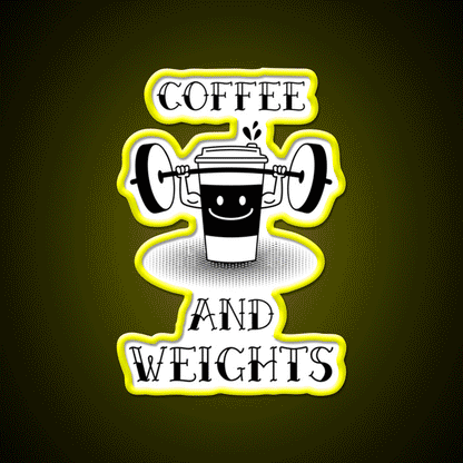 Coffee And Weights Gym Fitness Led Neon Sign Rgb Color