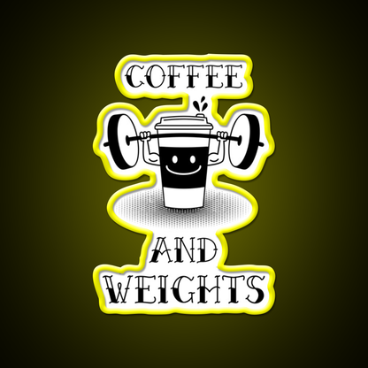 Coffee And Weights Gym Fitness Led Neon Sign Rgb Color