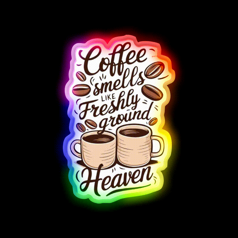Coffee Aroma Cafe Led Neon Sign Espresso Bar Art Rgb Color
