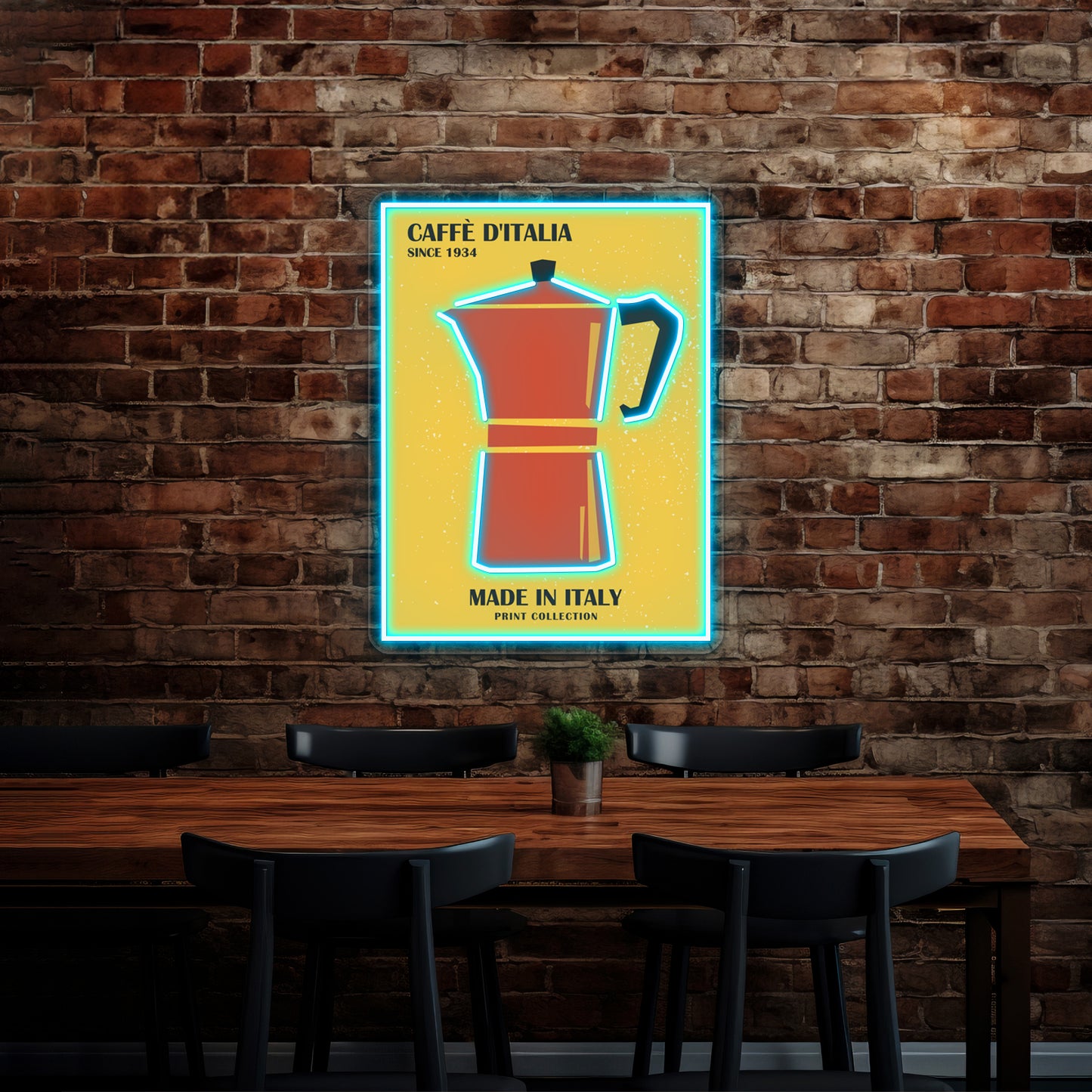 Coffee Art Moka Pot Bar Kitchen Decor Wall Artwork Neon Signs