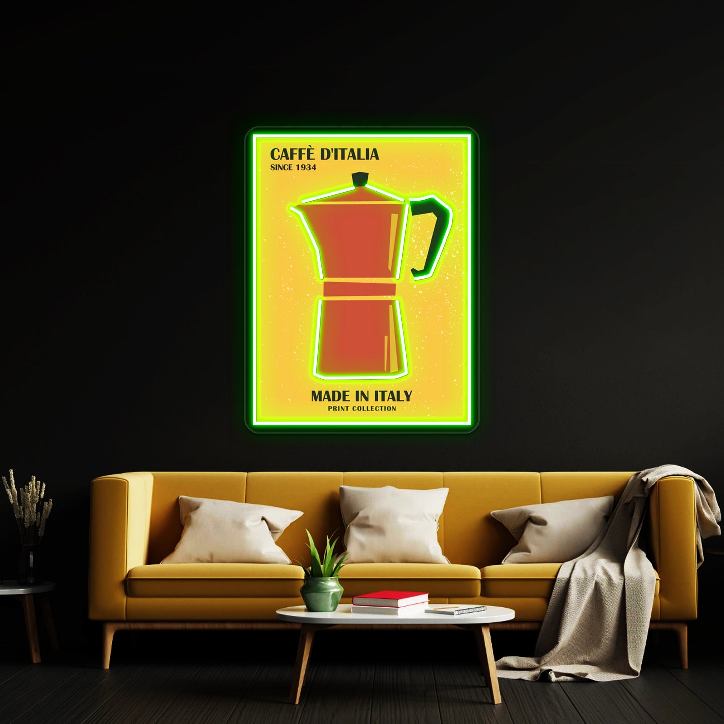 Coffee Art Moka Pot Bar Kitchen Decor Wall Artwork Neon Signs