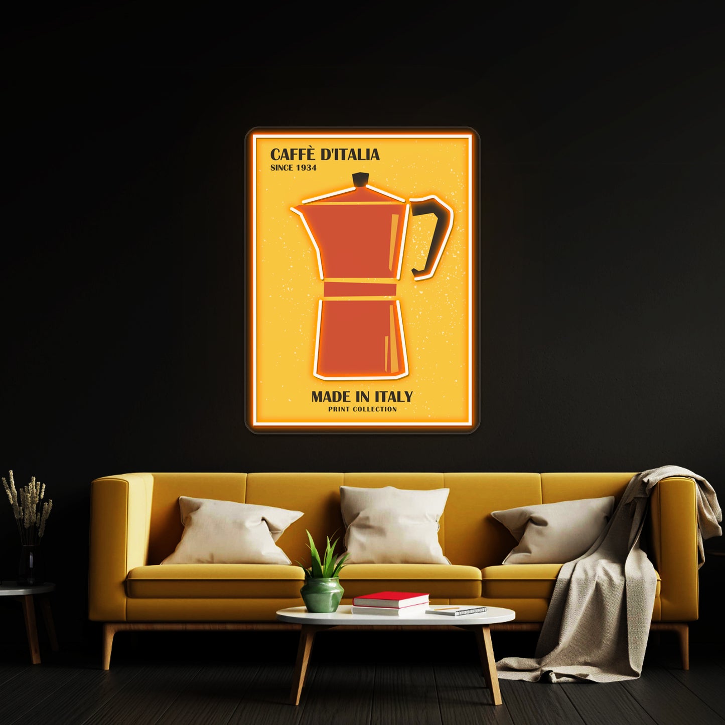 Coffee Art Moka Pot Bar Kitchen Decor Wall Artwork Neon Signs