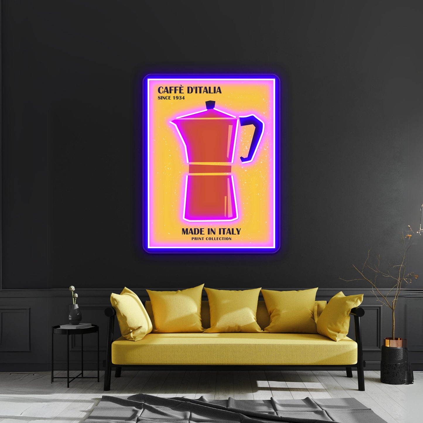 Coffee Art Moka Pot Bar Kitchen Decor Wall Artwork Neon Signs