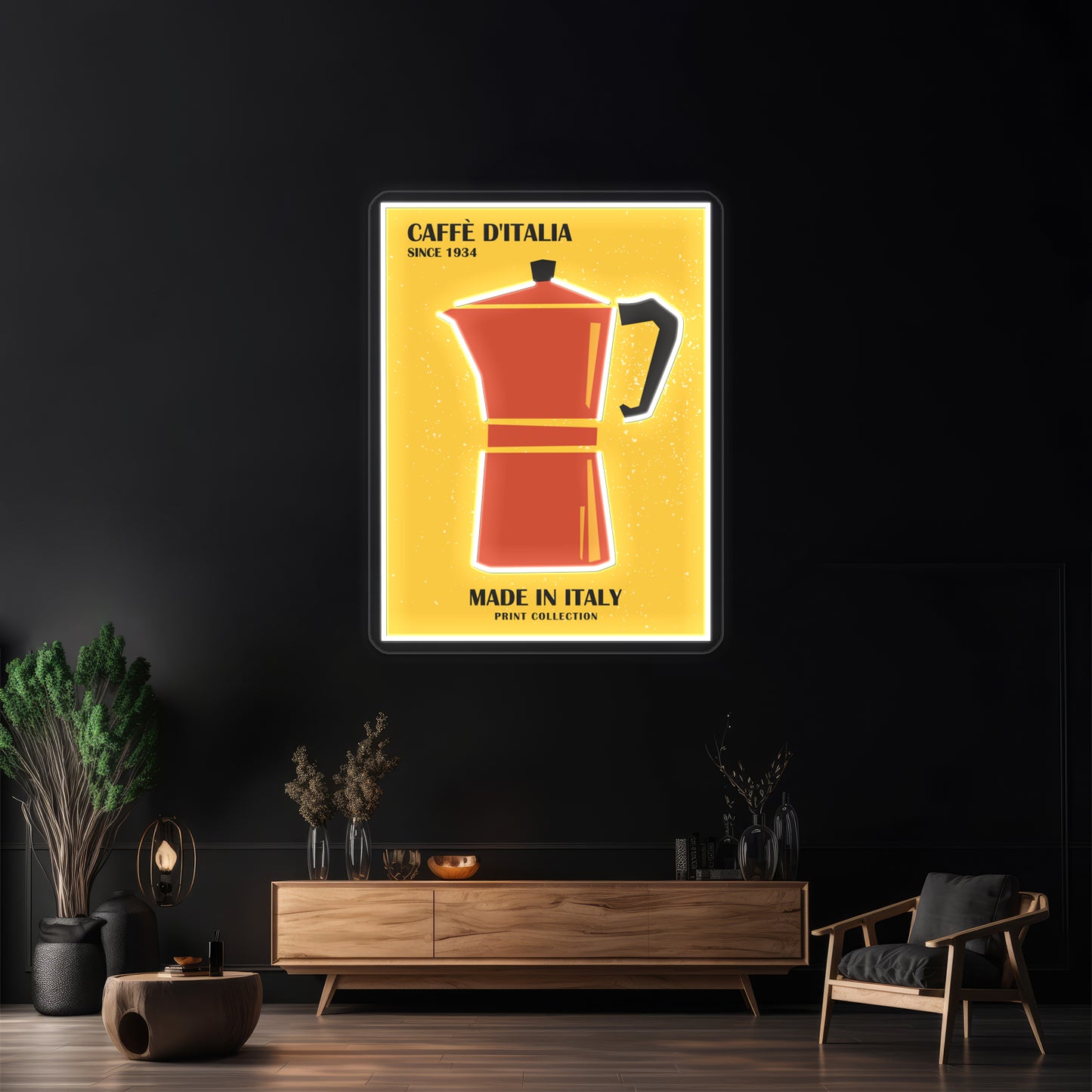 Coffee Art Moka Pot Bar Kitchen Decor Wall Artwork Neon Signs