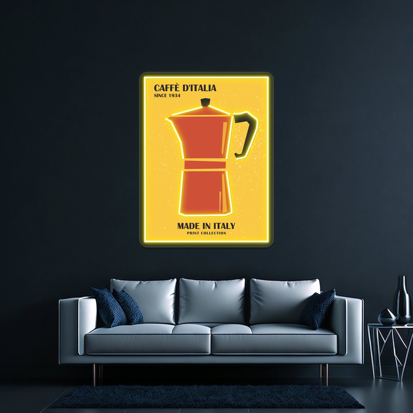 Coffee Art Moka Pot Bar Kitchen Decor Wall Artwork Neon Signs