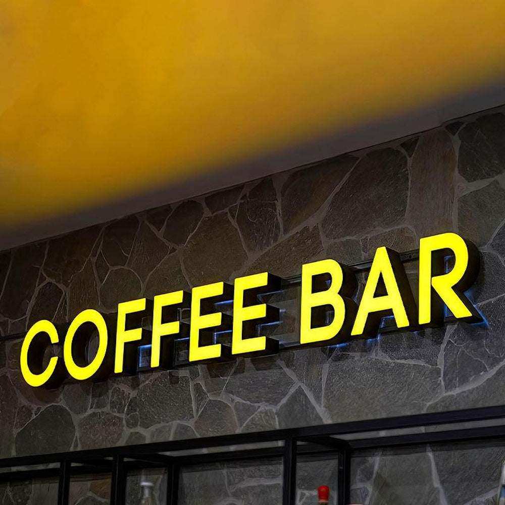 Coffee Bar 3D Frontlit Letters Metal Led Sign
