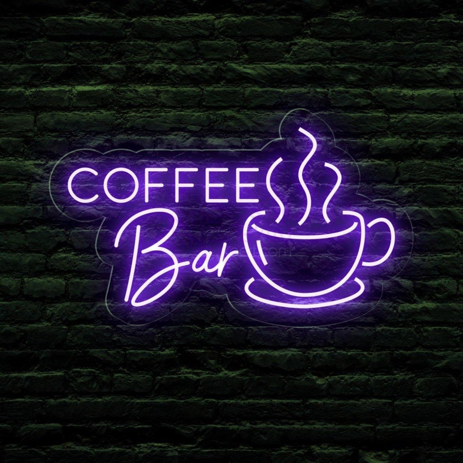Coffee Bar Blue White Led Neon Sign With Coffee Cup For Cafe Shop Decor | Shineneon