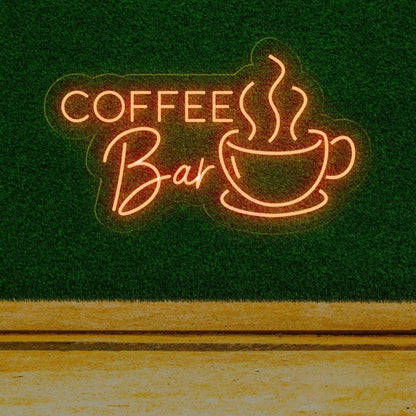 Coffee Bar Blue White Led Neon Sign With Coffee Cup For Cafe Shop Decor | Shineneon