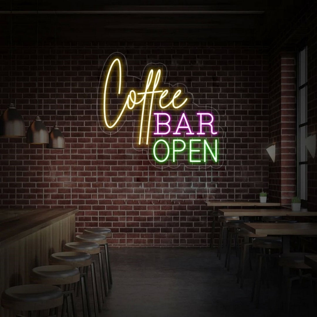 Coffee Bar Open Led Sign Business Neon Sign