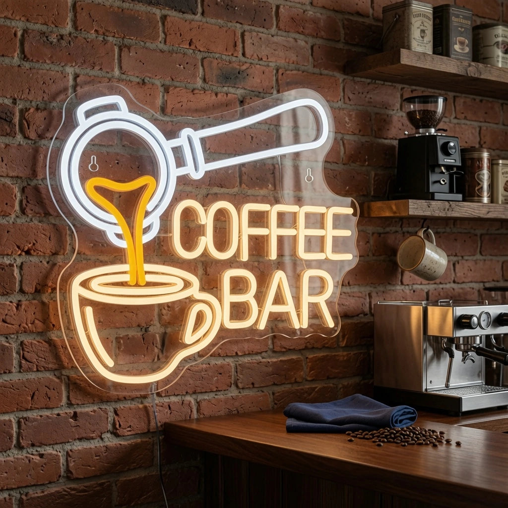 Coffee Bar Room Decor LED Neon Sign - 03 Real Lifestyle Scene