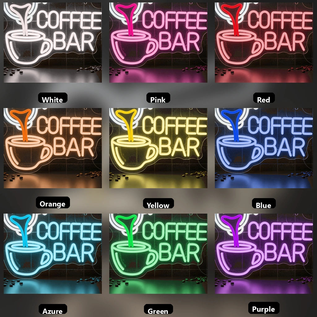 Coffee Bar Room Decor LED Neon Sign - 05 Color Grid