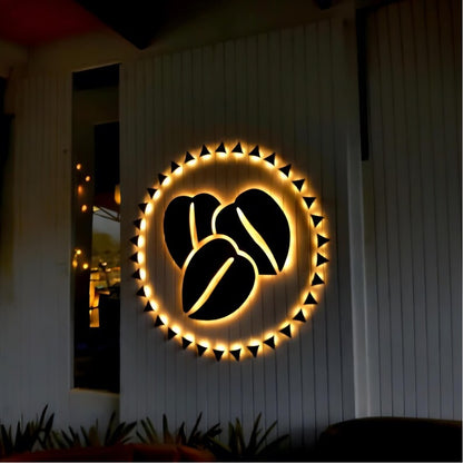 Coffee Bean 3D Backlit Channel Letters Led Light Sign