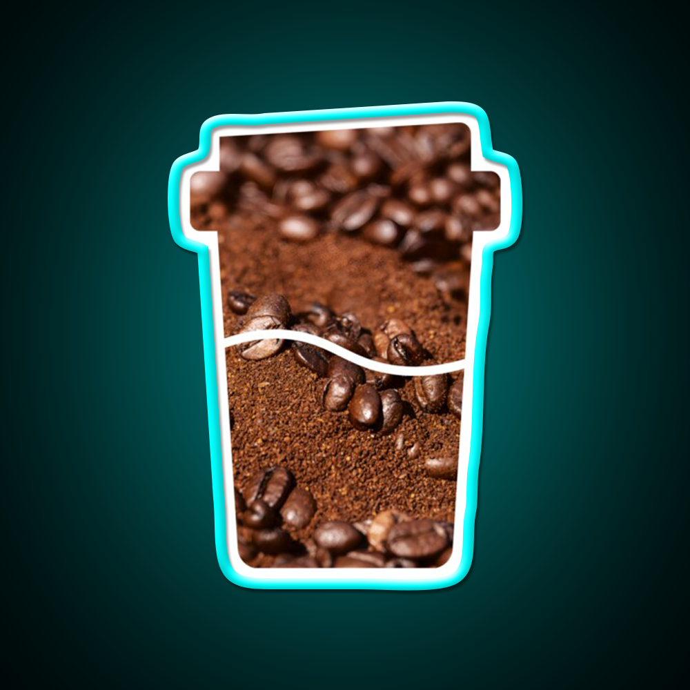 Coffee Bean Dream Art In A Coffee Cup Led Neon Sign Espresso Bar Art Rgb Color