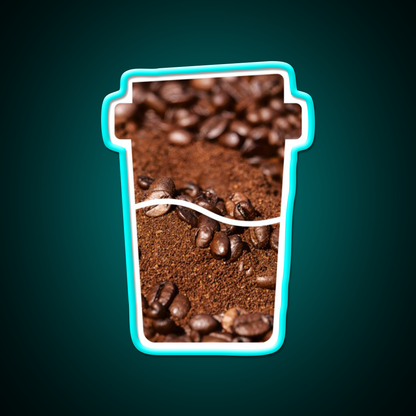 Coffee Bean Dream Art In A Coffee Cup Led Neon Sign Espresso Bar Art Rgb Color