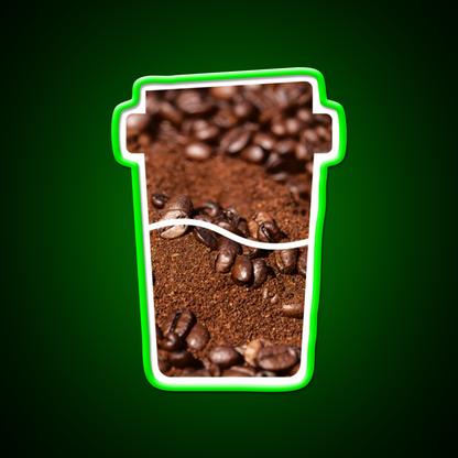 Coffee Bean Dream Art In A Coffee Cup Led Neon Sign Espresso Bar Art Rgb Color