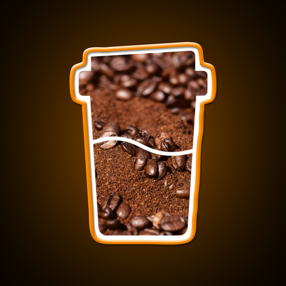 Coffee Bean Dream Art In A Coffee Cup Led Neon Sign Espresso Bar Art Rgb Color