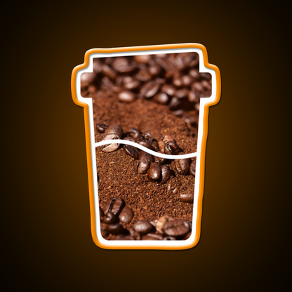 Coffee Bean Dream Art In A Coffee Cup Led Neon Sign Espresso Bar Art Rgb Color