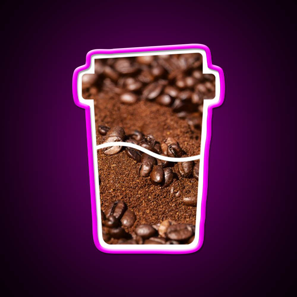 Coffee Bean Dream Art In A Coffee Cup Led Neon Sign Espresso Bar Art Rgb Color