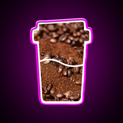 Coffee Bean Dream Art In A Coffee Cup Led Neon Sign Espresso Bar Art Rgb Color