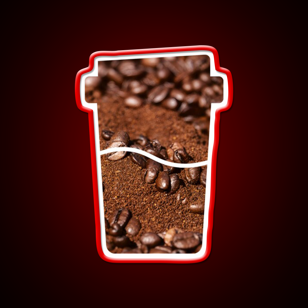 Coffee Bean Dream Art In A Coffee Cup Led Neon Sign Espresso Bar Art Rgb Color