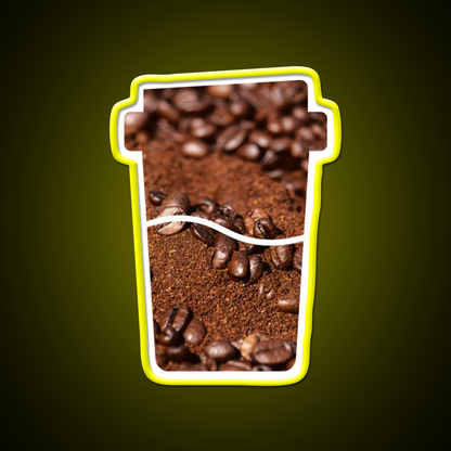 Coffee Bean Dream Art In A Coffee Cup Led Neon Sign Espresso Bar Art Rgb Color