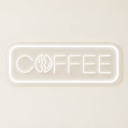 Coffee Bean Rounded Frame LED Neon Sign - natural light view
