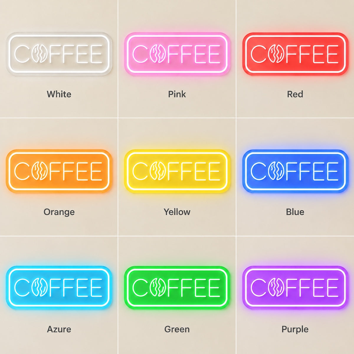 Coffee Bean Rounded Frame LED Neon Sign – Shineneon