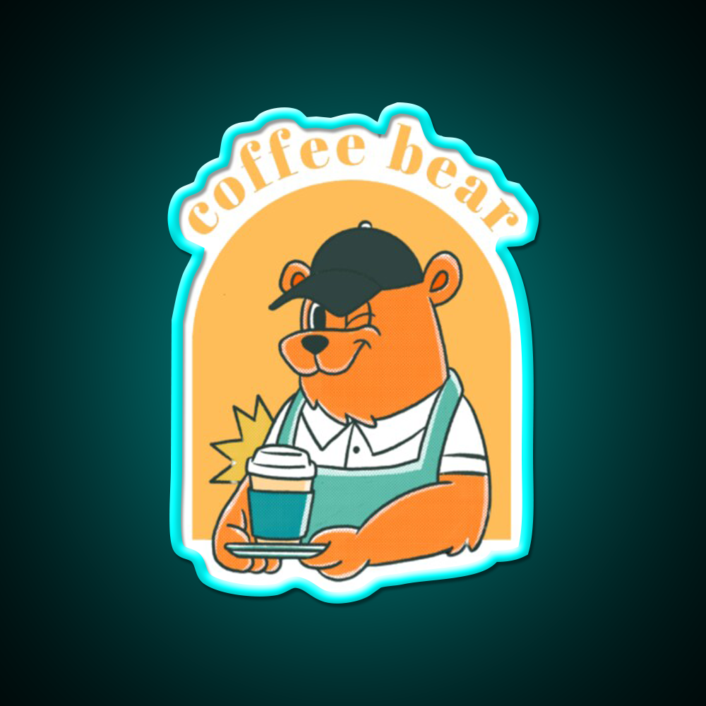 Coffee Bear Cafe Led Neon Sign Espresso Bar Art Rgb Color