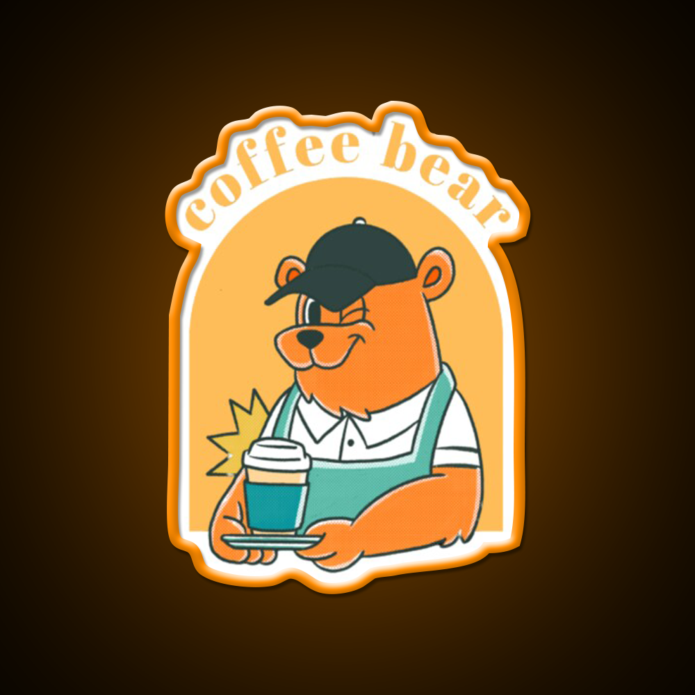 Coffee Bear Cafe Led Neon Sign Espresso Bar Art Rgb Color